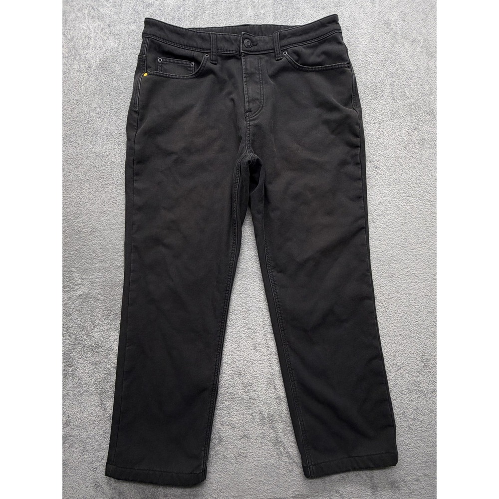 CAT Chino Pants Mens Measured 36x29‎ Black Fleece Lined Relaxed Stretch Workwear